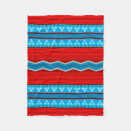 サウスウエストリバーキャニオンレッドとターコイズスモール フリースブランケット