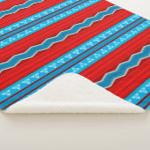 サウスウエストリバーキャニオンレッドとターコイズラージ シェルパブランケット (3/4)