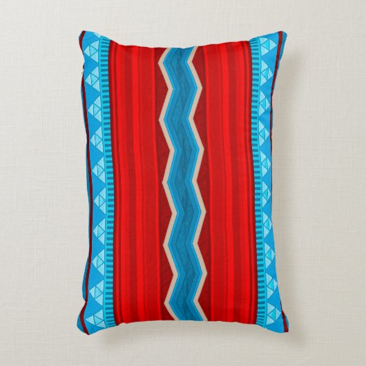 サウスウエストリバーキャニオンレッド&ターコイズ アクセントクッション (正面(垂直))