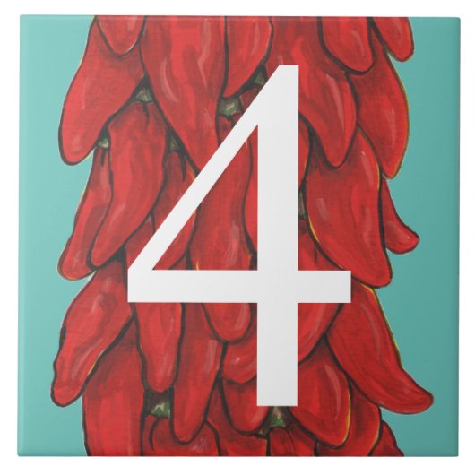 サウスウエストレッドチリペッパーハウス#4フォーターコイズ タイル (正面)