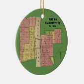 サウスエルギンイリノイクリントンビル地図1871年 セラミックオーナメント (右)