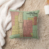 サウスエルギンイリノイ州クリントンビルの地図アート1871 クッション (ブランケット)