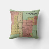 サウスエルギンイリノイ州クリントンビルの地図アート1871 クッション (裏面)