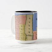 サウスエルギンイリノイ州クリントンビルの地図アート1871 ツートーンマグカップ (正面左)