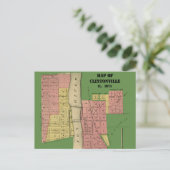 サウスエルギンイリノイ州クリントンビルの地図アート1871 ポストカード (スタンド正面)