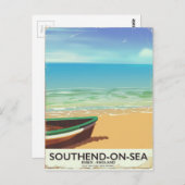 サウスエンド・オン・シー、エセックス・ヴィンテージ旅行ポスター ポストカード (正面/裏面)