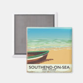 サウスエンド・オン・シー、エセックス・ヴィンテージ旅行ポスター マグネット (正面/裏面)