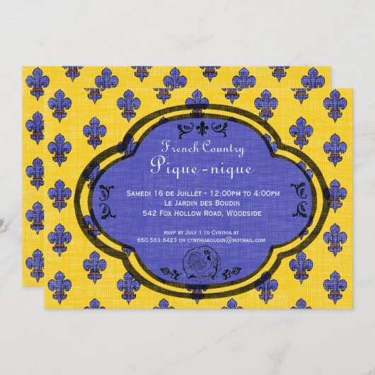 サウスオブフランスプロバンサルパーティの招待状 招待状 (正面/裏面)