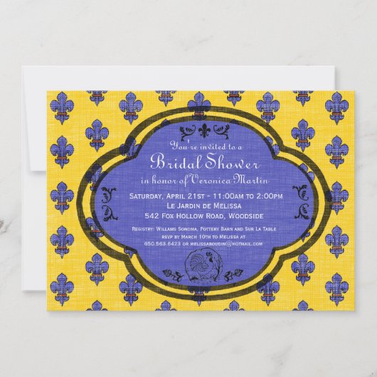 サウスオブフランスプロバンサルブライダルシャワー招待状 招待状 (正面)