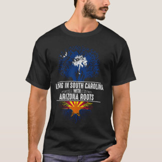 サウスカロニアホームアリゾナルーツ州ツリーフラグ Tシャツ