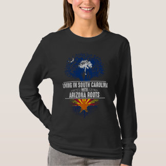 サウスカロニアホームアリゾナルーツ州ツリーフラグ Tシャツ