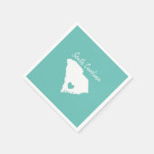 サウスカロニアホーム州マップラブハートシェイプ スタンダードカクテルナプキン (角)