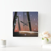 サウスカロライナのアーサーRavenel Jr.橋 スクエア壁時計 (ホーム)