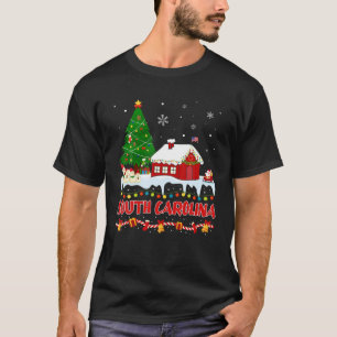 サウスカロライナのクリスマスツリーライトパジャマ州O Tシャツ