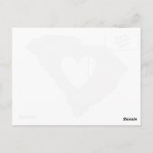 サウスカロライナのグレー州マップの図形とハート ポストカード (裏面)