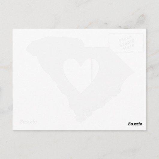 サウスカロライナのグレー州マップの図形とハート ポストカード (裏面)