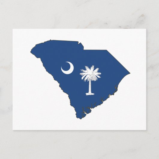 サウスカロライナのシルエットマップのシェイプされた状態フラグ ポストカード (正面)