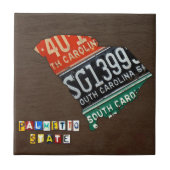 サウスカロライナのナンバープレートの地図のセラミックタイルV3 タイル (正面)