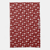 サウスカロライナのパルメットの月の旗のガーネット キッチンタオル (縦)