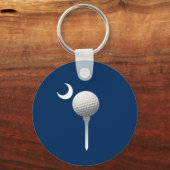 サウスカロライナのパルメットの木と三日月 キーホルダー (正面)