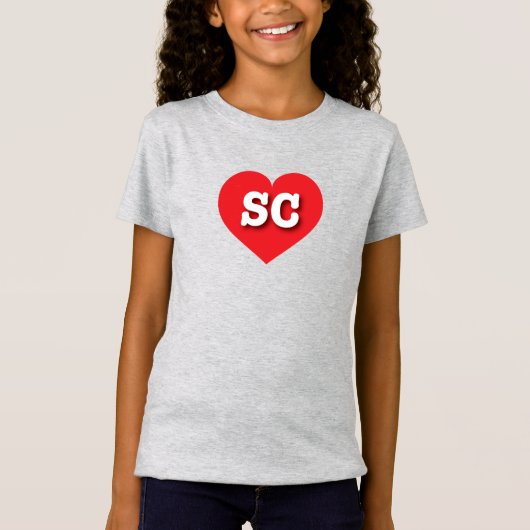 サウスカロライナのピンクハート- I love SC Tシャツ (正面)