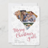 サウスカロライナのホーム州フォトコラージクリスマス シーズンカード (正面)