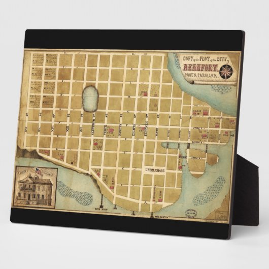 サウスカロライナのボフォート市の地図（1860年） フォトプラーク (側面)