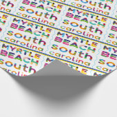 サウスカロライナのマートルビーチ。カラー文字パターン ラッピングペーパー (角)