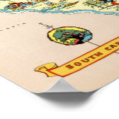 サウスカロライナのヴィンテージの地図 ポスター (角)