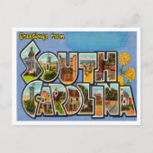 サウスカロライナのヴィンテージ旅行からの挨拶 ポストカード (正面)