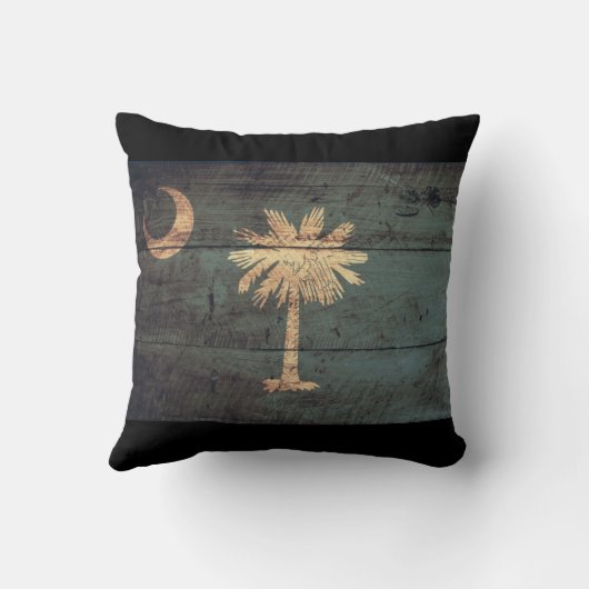 サウスカロライナの古い木の旗; クッション (裏面)