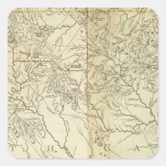 サウスカロライナの地図 スクエアシール (正面)