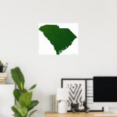 サウスカロライナの地図 ポスター (ホームオフィス)