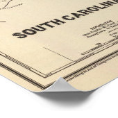 サウスカロライナの地図 ポスター (角)