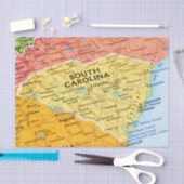 サウスカロライナの地図 薄葉紙 (クラフト)