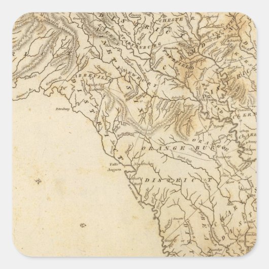 サウスカロライナの地図by Arrowsmith スクエアシール (正面)