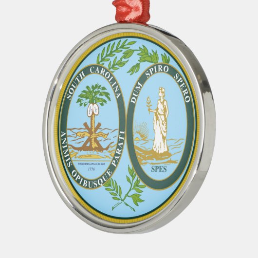 サウスカロライナの州のシールアメリカ共和国の記号 メタルオーナメント (左)