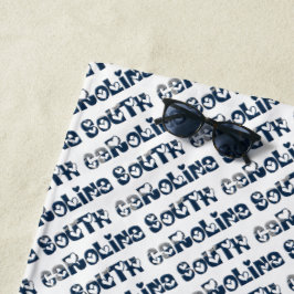 サウスカロライナの州の旗のタイポグラフィパターン米国 ビーチタオル