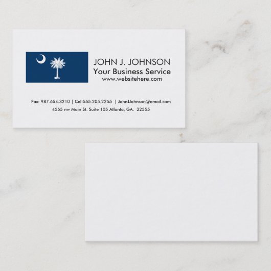 サウスカロライナの州の旗 名刺 (正面/裏面)