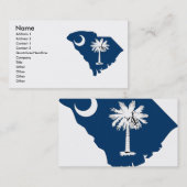 サウスカロライナの旗の地図 名刺 (正面/裏面)