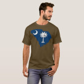 サウスカロライナの旗の地図 Tシャツ (正面フル)