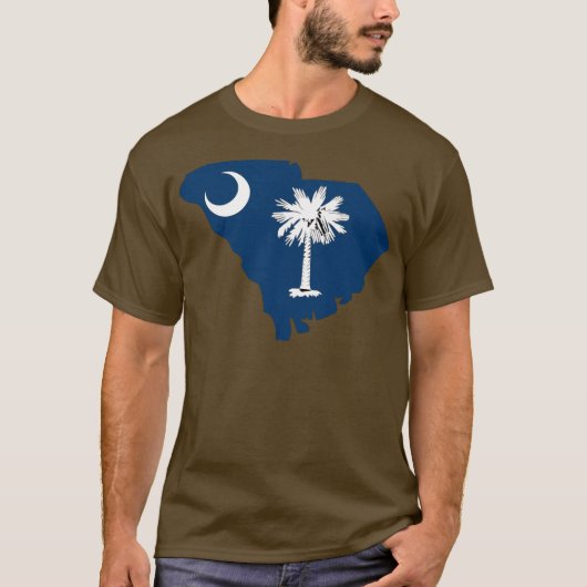 サウスカロライナの旗の地図 Tシャツ (正面)