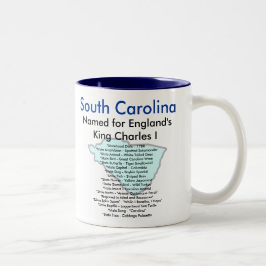 サウスカロライナの記号及び地図 ツートーンマグカップ (右)