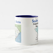 サウスカロライナの記号及び地図 ツートーンマグカップ (中央)