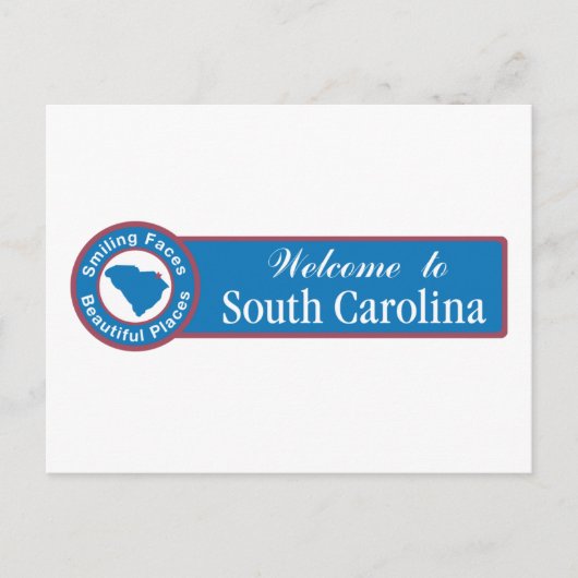 サウスカロライナへようこそ – USA Road Sign ポストカード (正面)