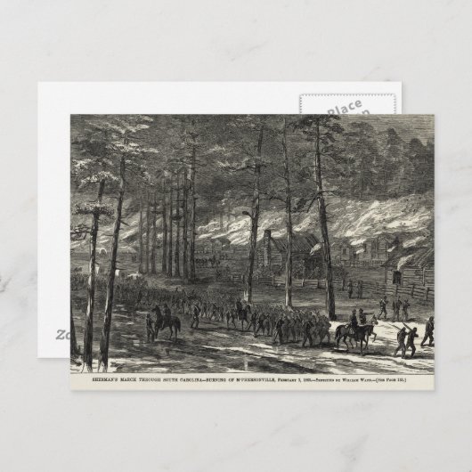 サウスカロライナを通って海にシャーマンの行進 ポストカード (正面/裏面)