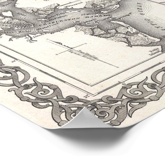 サウスカロライナアンティークの地図 ポスター (角)