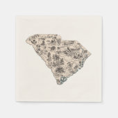 サウスカロライナヴィンテージ写真マップアンティークグラフ スタンダードカクテルナプキン (正面)