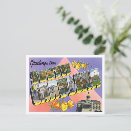 サウスカロライナヴィンテージ大文字葉書 ポストカード (スタンド正面)