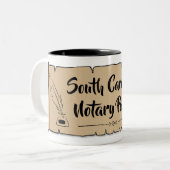 サウスカロライナ公証人公式スクロール羽毛クイル ツートーンマグカップ (正面左)